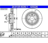 Disco freno ATE 24012502261 per LAND ROVER
