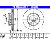Disco freno ATE 24012801761 per MERCEDES-BENZ