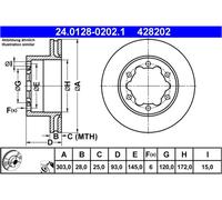 Disco freno ATE 24012802021 per MERCEDES-BENZ VAG