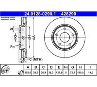 Disco freno ATE 24012802901 per CHRYSLER FIAT