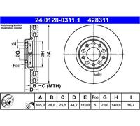2x ATE 24.0128-0311.1 Disco freno per ALFA ROMEO GIULIA (952) 305mm