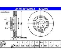 Disco freno ATE 24013002461 per JAGUAR LAND ROVER