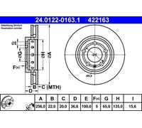 Disco freno AUDI A3 S3 24.0122-0163.1 (1 pz)