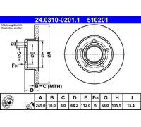 Disco freno AUDI A6 C4 1.8 24.0310-0201.1 (1 pz)