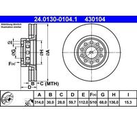 Dischi freno AUDI A6 C4 S6 Turbo 24.0130-0104.1