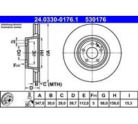 Disco freno AUDI A6 C6 2.0 TFSI 24.0330-0176.1 (1 pz)
