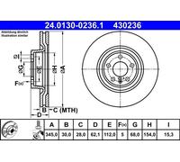 Disco freno AUDI A6 C7 3.0 TFSI 24.0130-0236.1