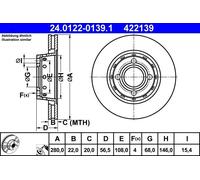 Disco freno AUDI COUPE B3 2.0 24.0122-0139.1 (1 pz)