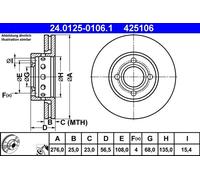 Disco freno AUDI COUPE B3 2.3 20V 24.0125-0106.1 (1 pz)