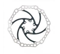 Disco Freno Bici Monoblocco 180mm Nero Acciaio Inox 6 Fori