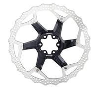 Disco Freno Bicicletta 203mm Nero in Alluminio/Acciaio, Design 6 Fori