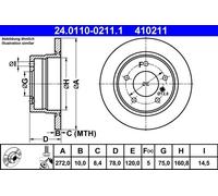 Disco freno BMW 3 Compact (E36) 316 i 24.0110-0211.1 (1 pz)