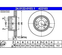 Disco freno BMW 5 (E34) 520 i 24.0122-0103.1 (1 pz)