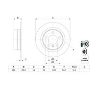 BOSCH 0 986 479 043 Disco freno
