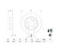 Disco freno BOSCH 0 986 479 217 posteriore, pieno, altamente carbonizzato, 1 Pezzo