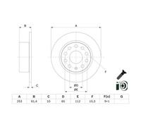 Disco freno BOSCH 0 986 479 E00 posteriore, pieno, 1 Pezzo