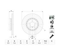 Disco freno BOSCH 0 986 479 E21 anteriore, ventilato, altamente carbonizzato, 1 Pezzo