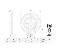 Disco freno BOSCH 0 986 479 E56 anteriore, ventilato, altamente carbonizzato, 1 Pezzo