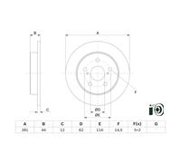 Disco freno BOSCH 0 986 479 E91 posteriore, pieno, 1 Pezzo