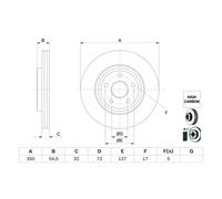 Disco freno BOSCH 0 986 479 F01 anteriore, ventilato, altamente carbonizzato, 1 Pezzo