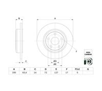 Disco freno BOSCH 0 986 479 F89 posteriore, pieno, altamente carbonizzato, 1 Pezzo