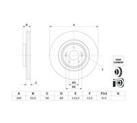 BOSCH 0 986 479 G26 Disco freno