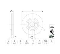 Disco freno BOSCH 0 986 479 G68