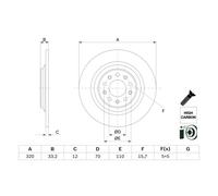 Bosch Disco freno 0 986 479 G74 posteriore pieno altamente carbonizzato 1 pezzo