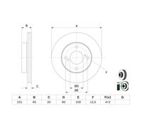 Disco freno BOSCH 0 986 479 G92 anteriore, ventilato, 1 Pezzo