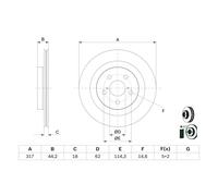BOSCH 0 986 479 H19 Disco freno