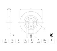 Disco freno BOSCH 0986479B90 per FIAT OPEL VAUXHALL