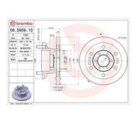 Disco Freno Brembo 08.5959.10 Prime Line per Iveco Assale Anteriore
