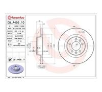 Disco Freno Brembo 08.A456.11 Prime Line - Uv Coated per Citroën Fiat Peugeot