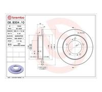 Disco Freno Brembo 08.B304.10 Prime Line per Suzuki Assale Anteriore