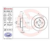 Disco Freno Brembo 08.C046.31 Prime Line - Uv Coated per Suzuki