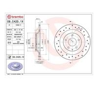 Disco Freno Brembo 08.C425.1X Xtra Line - Xtra per Mazda Hongqi Mazda (changan)