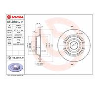 2X Disco Freno Brembo 08.D864.11 Prime Line - Uv Coated per Ford Ford (changa