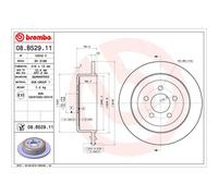 Brembo 08.B529.11 Disco Freno Posteriore con verniciatura UV, Set di 2