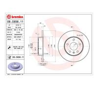 Disco freno BREMBO 08C65611 posteriore, pieno, 1 Pezzo