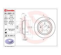 Disco freno BREMBO 08C82321 posteriore, completo, altamente carbonizzato, 1 pezzo