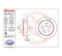 Disco freno BREMBO 08.D415.11 per SSANGYONG XLV SUV 1.6 2016-