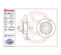 Disco freno BREMBO 08D61611 posteriore, completo, 1 pezzo