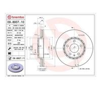 Disco Freno Brembo 09.8937.11 Prime Line - Uv Coated per Nissan Opel Renault