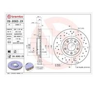 Disco Freno Brembo 09.9363.2X Xtra Line - Xtra per Alfa Romeo Chrysler Dodge