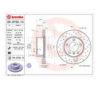 Disco freno BREMBO 09.9750.1X, 1 Pezzo