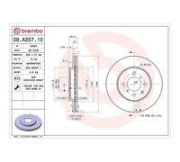 Disco Freno Brembo 09.A357.10 Prime Line per Honda Assale Anteriore