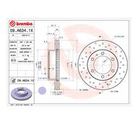 Disco freno BREMBO 09.A634.1X, 1 Pezzo