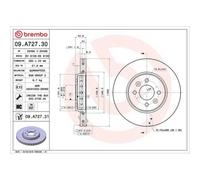 Disco Freno Brembo 09.A727.31 Prime Line - Uv Coated per Renault Dacia