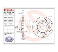 Disco freno BREMBO 09.A738.1X, 1 Pezzo