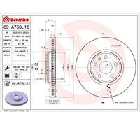 Brembo 09.A758.11 - Disco Freno con Verniciatura UV (Set di 1) - Anteriore